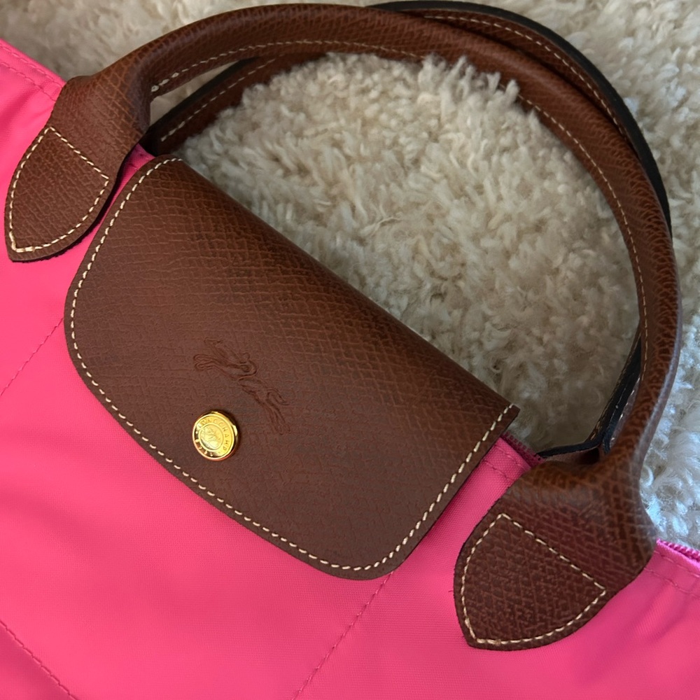 Longchamp Pink and Brown Tote Bag